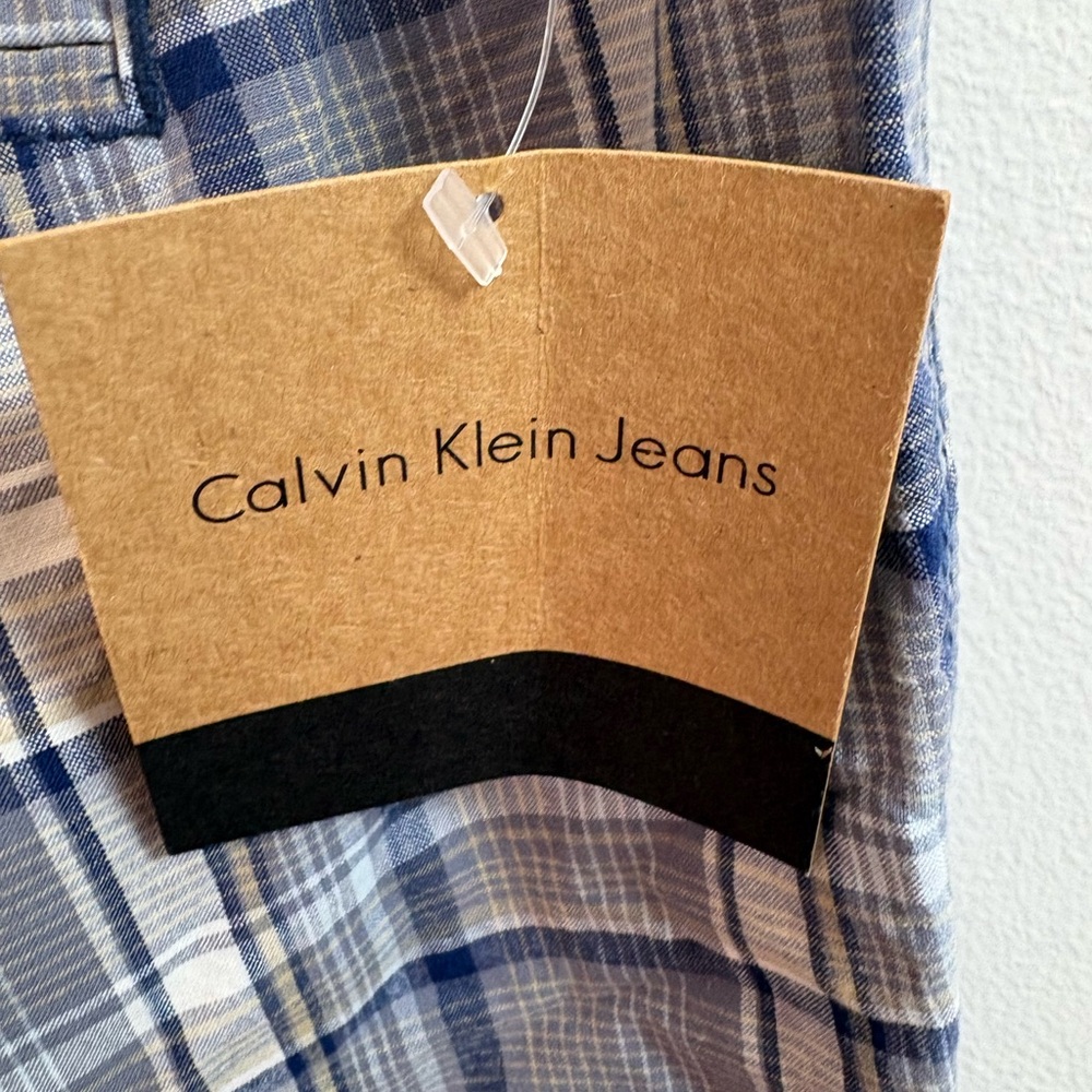 Calvin Klein Jeans Bayou Blue Madras Plaid Shorts 40 - Picture 5 of 7